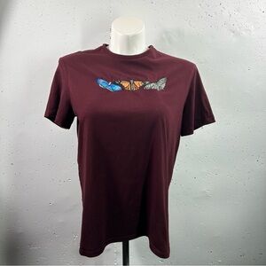 Goodfellow Burgundy Butterfly Lyndale Tee L